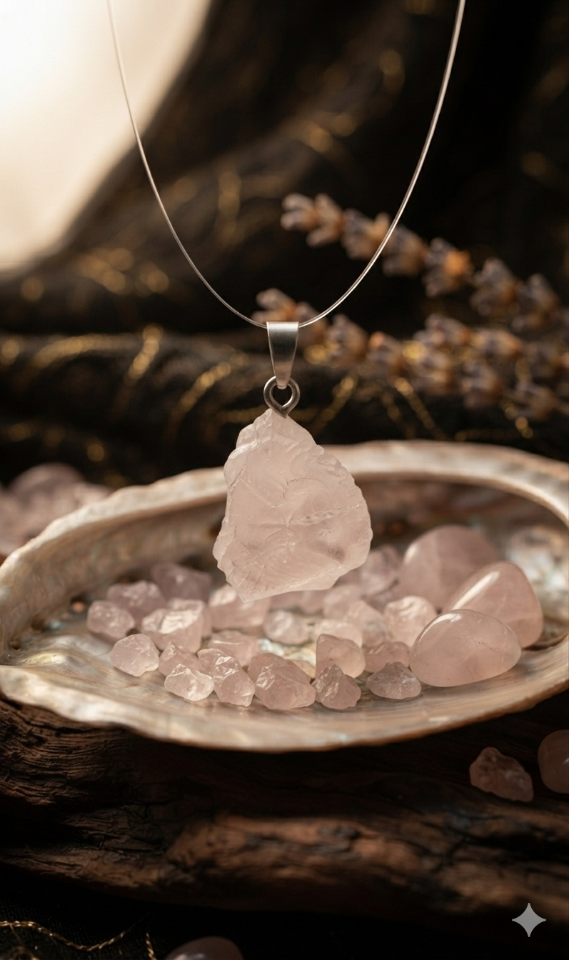 Colgante de Quarzo Rosa Natural