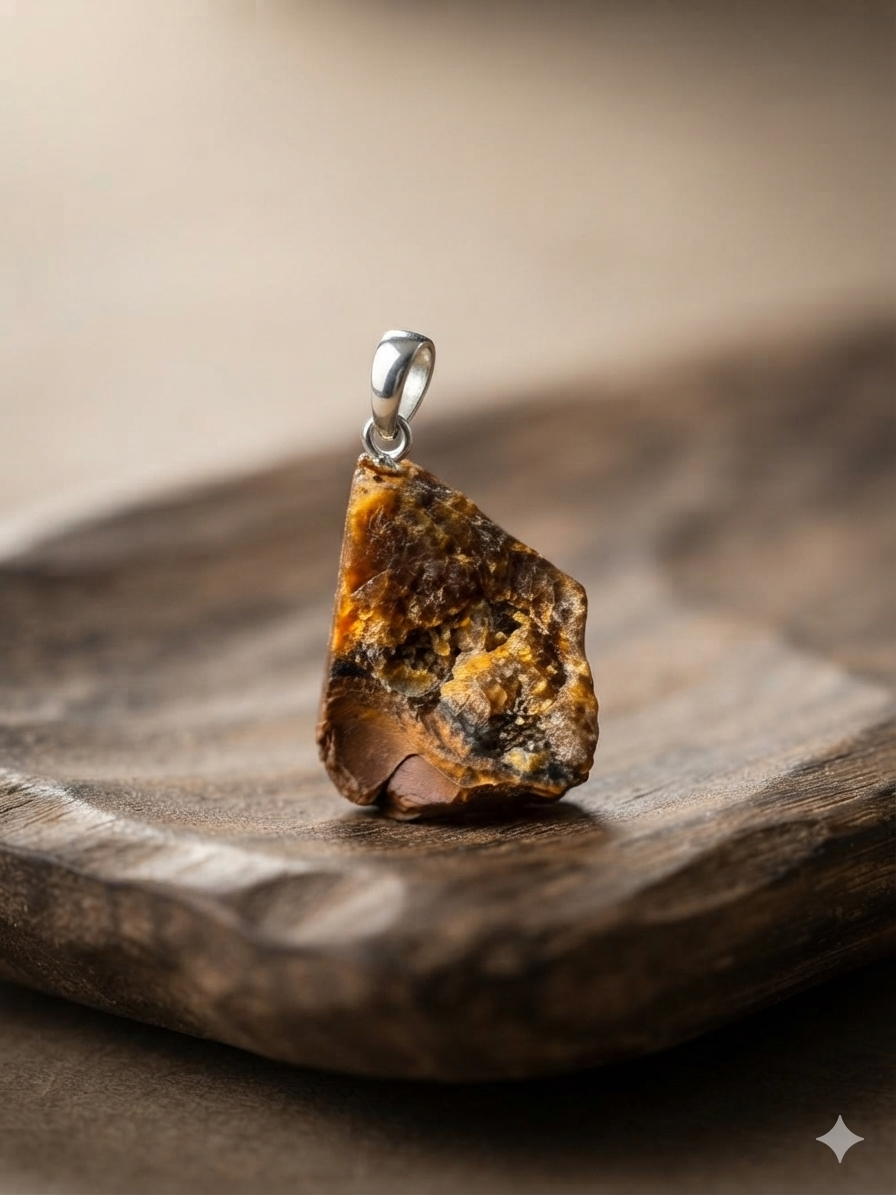 Colgante de ojo de tigre natural – Piedra protectora artesanal