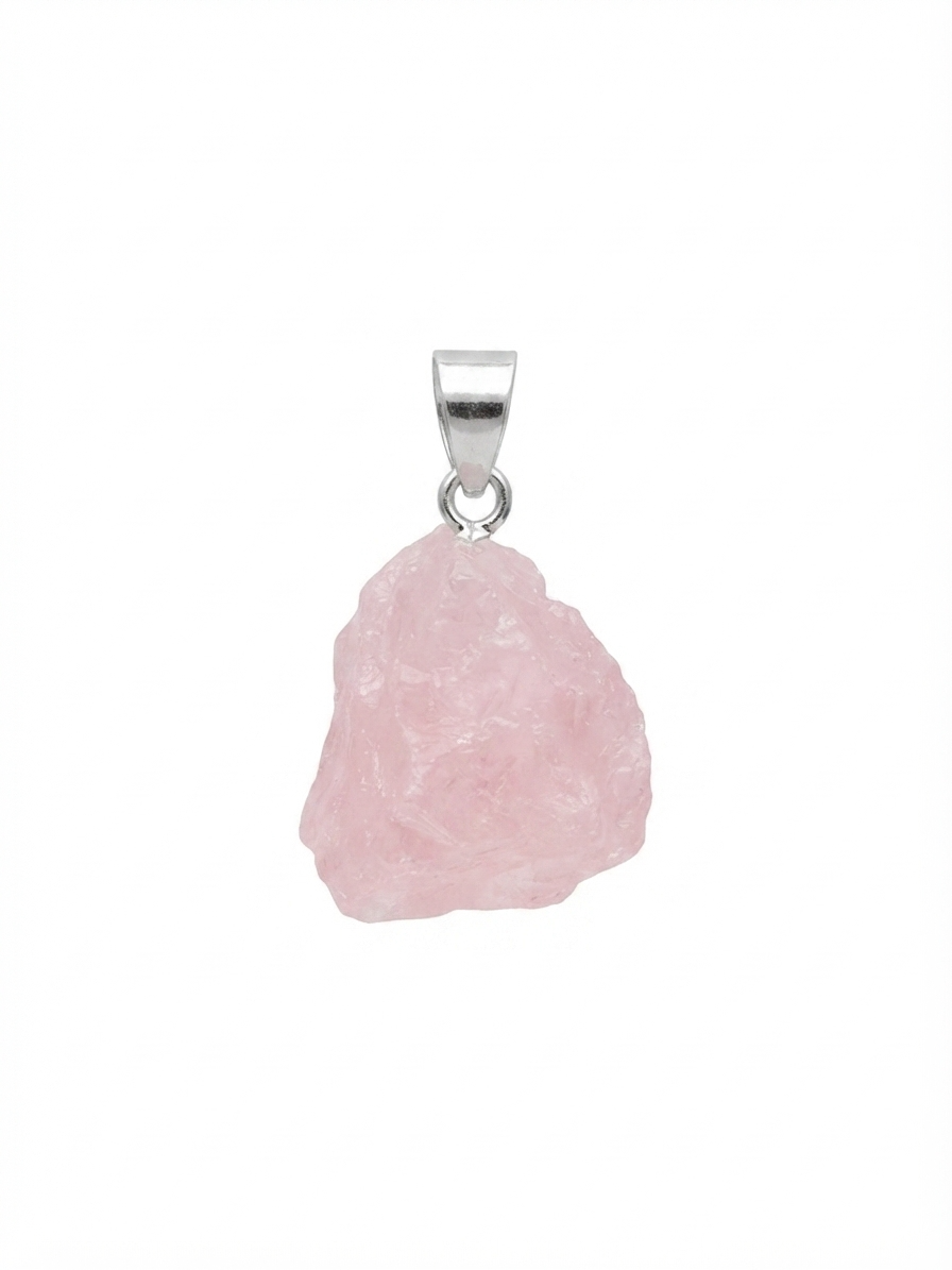 Colgante de cuarzo blanco natural en bruto – Joya artesanal única - imagen 2